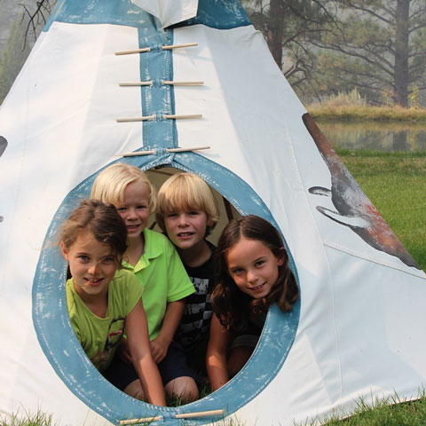 Teepee for Kids Customized From Cotton Forest Animals, Teepee Tent