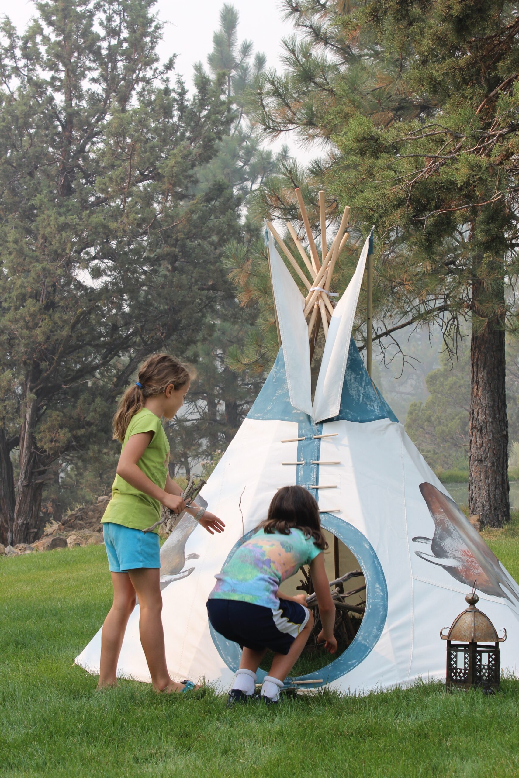 Teepee for Kids Customized From Cotton Forest Animals, Teepee Tent