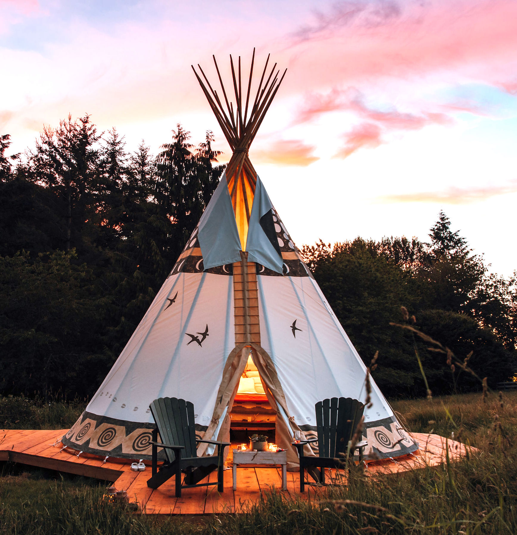 Teepee camping near outlet me